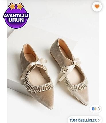 baletka: Məhsul: Qadın balerin tipli ayaqqabı - Model: Ucu sivri, bantlı — 2