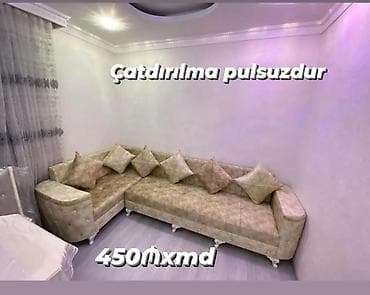 oturacaq: Künc divan – 2.80 × 2.0 ölçü - Yumşaq, rahat oturacaq və arxa hissə — 1