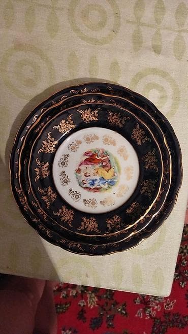 qab desdi: Nahar dəsti, rəng - Göy, Farfor, 6 nəfərlik, Çexiya — 1