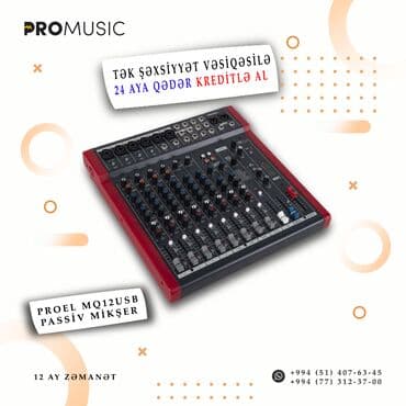 Proel mq12usb model passiv mikşer ( aparat, səs avadanlığı )