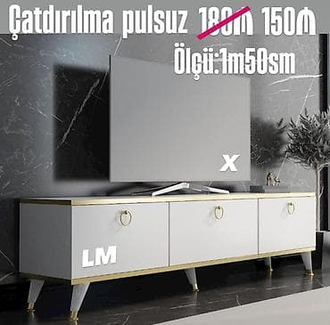 2ci el mebel: Yeni, Düz TV altlığı, Polkasız, Laminat — 1