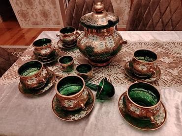 Çay dəsti, rəng - Yaşıl, Şüşə, İtaliya
