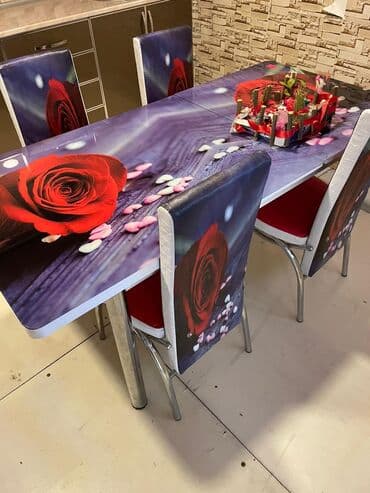 hinduşka ətinin qiyməti: 🇹🇷Turkiye istehsali. Metbex masa desti Masa 4oturacaq Masa 80*130 — 7