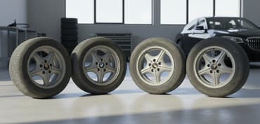 Disklər: BMW üçün 4 ədəd yüngül lehimli disklər və şinlər komplekti — 1