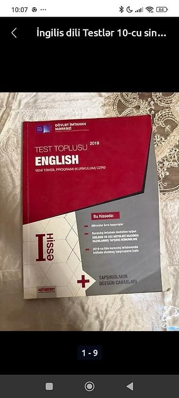 İngilis dili Testlər 10-cu sinif, DİM, 1-ci hissə, 2019 il