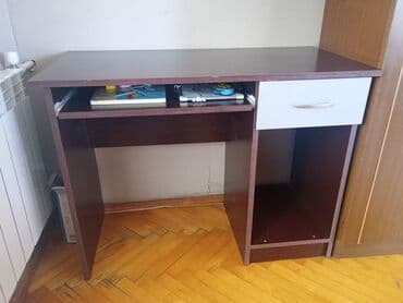 стол компьютерный письменный: Прямой стол, Без стула, С полками, С выдвижными ящиками, Ламинат простой — 1