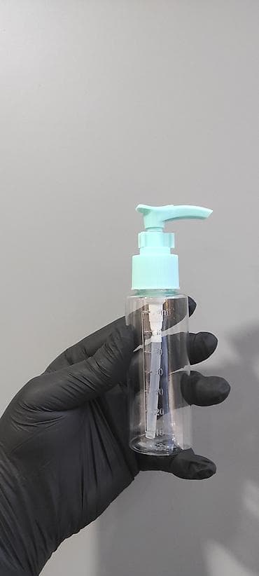 banka alan: Şüşə görünümlü şəffaf plastik pompalı flakonlar - Həcm: təxminən 100 — 10