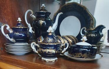 komputer servis: Nahar dəsti, rəng - Göy, Farfor, 6 nəfərlik, Almaniya — 1