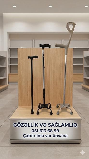 Ходунки, костыли, трости, роллаторы: Əsa xasa baston çəlik asa çatdırılma var ünvana əsa 10 ₼ dörd — 1