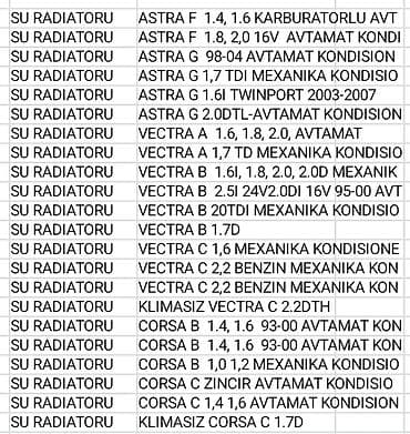 bmw radiator: Bir cox Opel modelinə radiatorlar. Su və kondisioner. ucuz qiymətə — 2