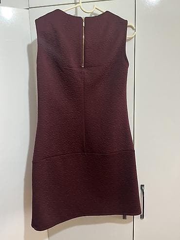 ted baker: Bordo rəngli, qolsuz qadın paltarı. Qalın, fakturalı (relyefli) parça — 2
