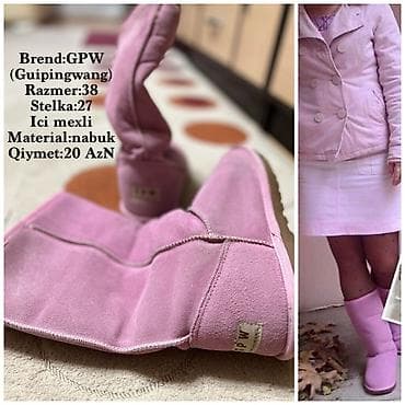 Çəkmə, Ölçü: 38, rəng - Çəhrayı, İşlənmiş