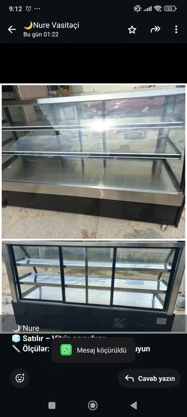 soyuducu satılır: 🌙 Nure 🧊 *Satılır – Vitrin soyuducu* 📏 *Ölçülər:* Uzunluq – 2 m | — 1