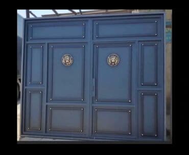 жер тошок: Железо Дворовые ворота, Распашные, 3 м, Механические, С дверью, цвет - Голубой, Нет кредита, Платная установка, Платная доставка — 23