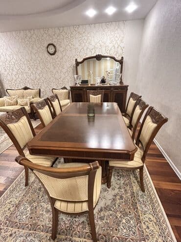 Столы: Для гостиной, Нераскладной, Прямоугольный стол, 8 стульев — 3