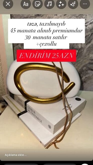 Qızılı rəngli zəncir boyunbağı - Premium model - Çexolla birlikdə -