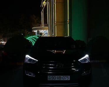 led işıqlar: Hyundai Santa Fe – qara rəngli, şəhər və uzun yola uyğun komfortlu — 3
