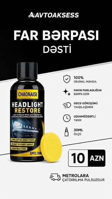 lexus universal: Far Bərpası Dəsti – CHAONAISI Headlight Restore - 100% orijinal — 1