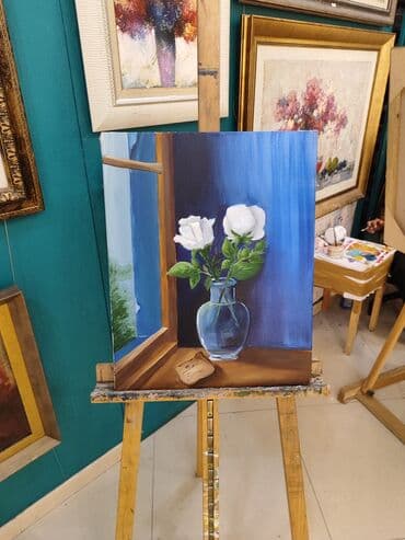 mingecevir qizil instagram: Rəsm əsəri. yağlı boya ilə işlənib. ölçüsü 40×50 kətanda işlənilib — 1