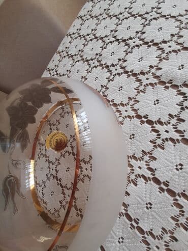 heinz kaşaları: Şüşə ayaqlı meyvə/qənd qabı - Material: qalın şüşə - Dizayn: dumanlı — 3