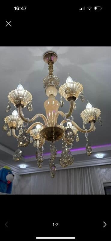 şamdam: Çılçıraq, 8 lampa, Şüşə — 2
