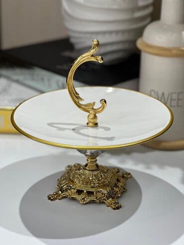 tort qab: Tort və şiriniyyat qabı, rəng - Ağ, Farfor, Türkiyə — 1