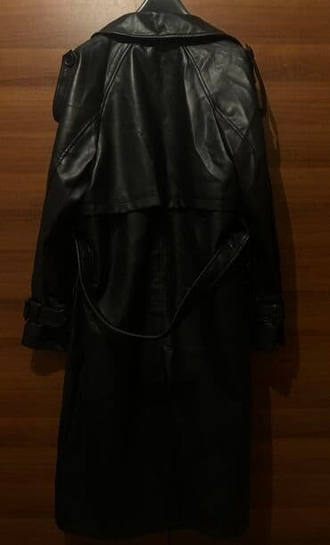 Moskviç: Qara dəridən uzun trençkot -Yenidir geyinilmiyib. - Klassik uzun — 2