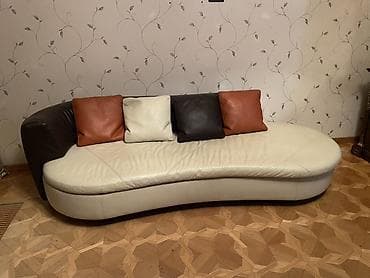 Диваны: Угловой диван, Нераскладной, Без подьемного механизма, Кожа — 1