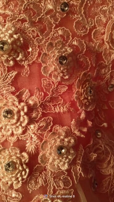 BYD: 5-7 yaş uşaq üçün zərif ziyafət donu - Rəng: Açıq çəhrayı/şaftalı — 8