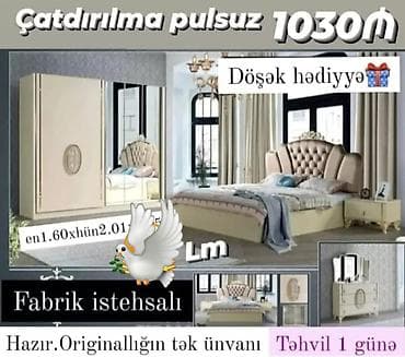 İkinəfərlik çarpayı, Dolab, Termo, 2 tumba, Yeni