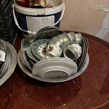 saxsı qablar satışı: Nahar dəsti, rəng - Yaşıl, Farfor, Bohemia, 65 nəfərlik, Çexiya — 2