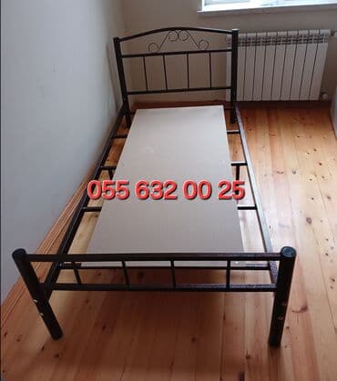 dəmir carpayı: Yeni, Təknəfərlik çarpayı, Bazasız, Matras ilə, Siyirməsiz, Azərbaycan — 3