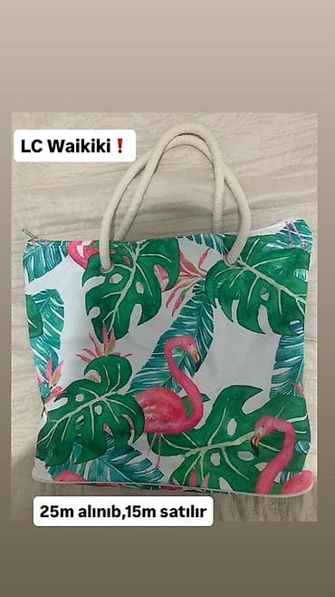 LC Waikiki çimərlik/şəhər çantası - Rəng/naqxış: tropik yarpaqlar və — 2
