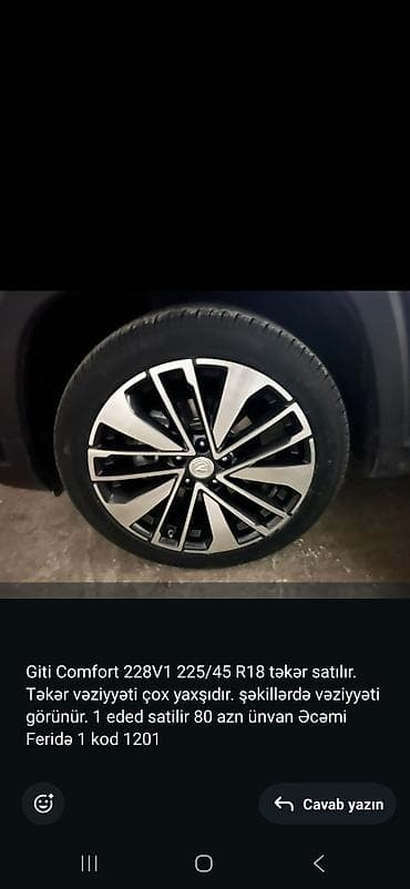 Giti Comfort 228V1 təkər kod Fəridə - Ölçü: 225/45 R18 - Növ at lalafo.az Giti Comfort 228V1 təkər kod Fəridə - Ölçü: 225/45 R18 - Növ