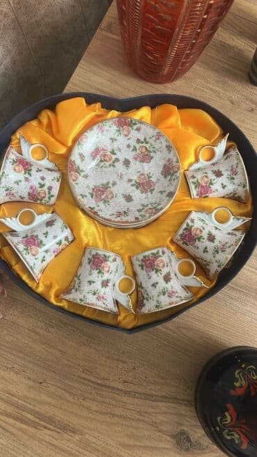 zerif cay: Çay dəsti, rəng - Ağ, Farfor — 1