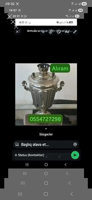 modio m63 tablet: Klassik metal samovar – armudu stəkanlı çay dəmləmək üçün ideal. - — 1