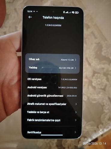 Xiaomi 12 Lite, rəng - Yaşıl, 
 Sensor — 5