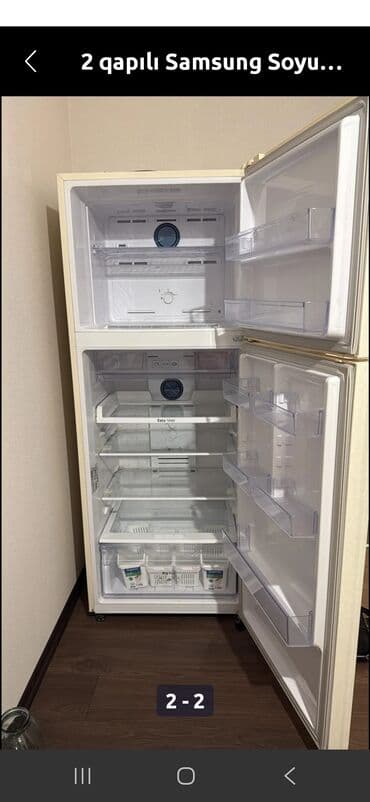 бытовая техника с уценкой: Yeni 2 qapılı Samsung Soyuducu Satılır, rəng - Boz, Təkərli — 2