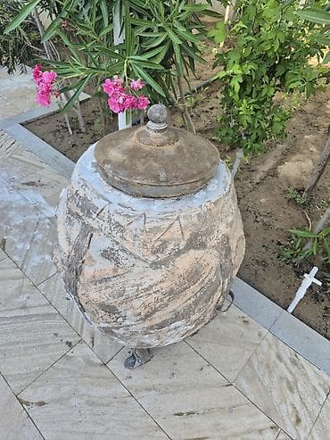 dibcek: Bağ ucun tendir - Material: təbii saxsı/keramika gövdə, metal qapaq - — 2