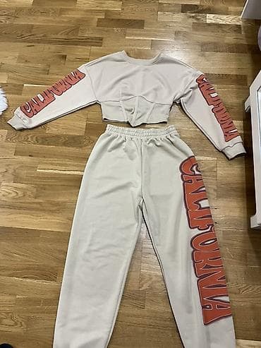 sport destler: İki hissəli idman dəsti – “California” yazılı - Rəng: krem/bej — 1