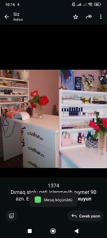 1374 Dırnaq stolu qeti işlenmeyib qıymet 90 azn. Endirim oldu Ünvan
