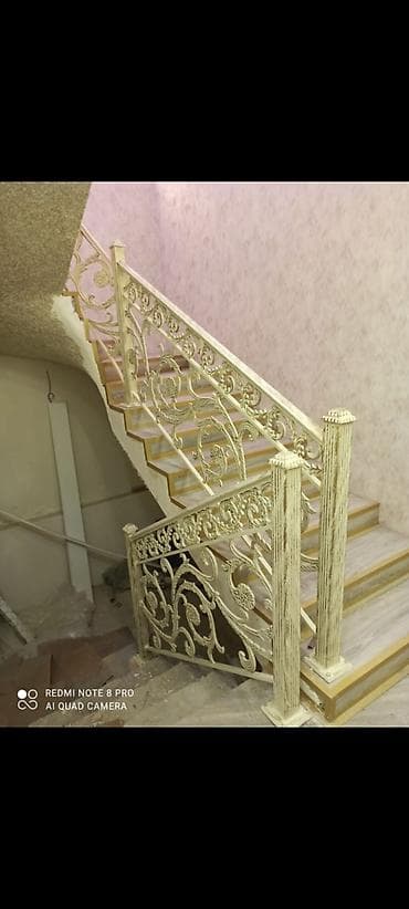 paneli: Dəmir məhəccər və pilləkən qorkası - Material: döymə dekorlu — 8