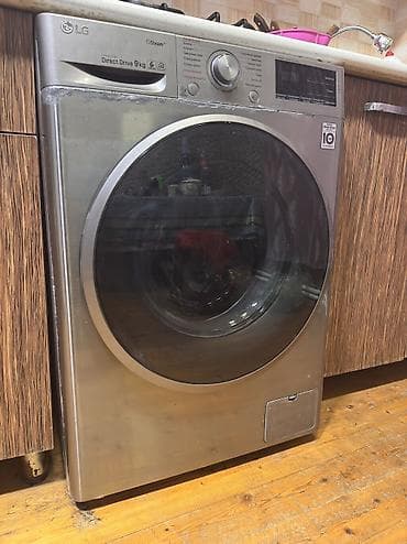 Техника и электроника: Стиральная машина LG, 9 кг, Автомат, Без сушки — 1