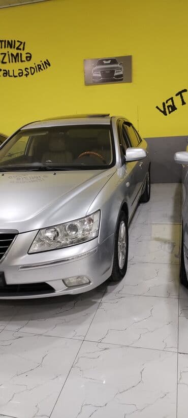 Mərmər effektli PVC panellər: Hyundai Sonata (NF) sedan - Kuzov: gümüş rəng, 4 qapı, xrom ön — 2