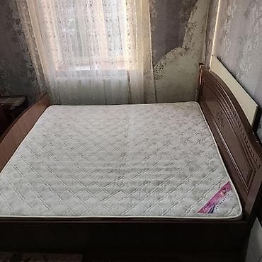 agac tingleri: Taxta karkaslı ikinəfərlik çarpayı və döşək dəsti - Ölçü: təxminən — 4