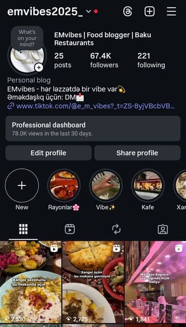 omaks gel: 67k Original instagram səhifəsi satılır İzləyicilərin hər biri — 1