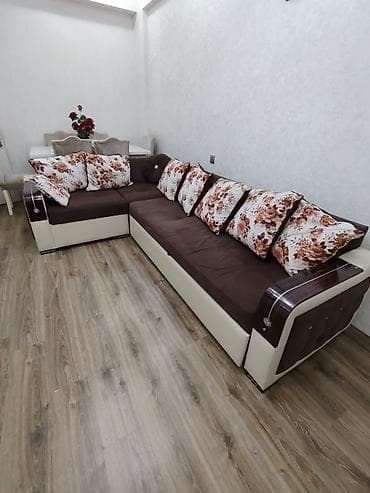 Ev üçün mebel: Künc divan dəsti – açılıb-yığılan mexanizmli - Forma: L-şəkilli künc — 2