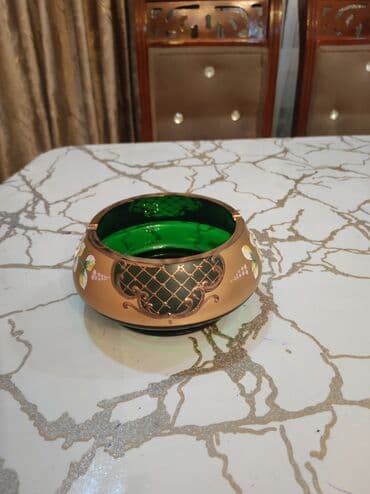 xar tutun faydaları: Boyalı şüşə külqabı - Material: qalın şüşə; daxili hissə dərin yaşıl — 2