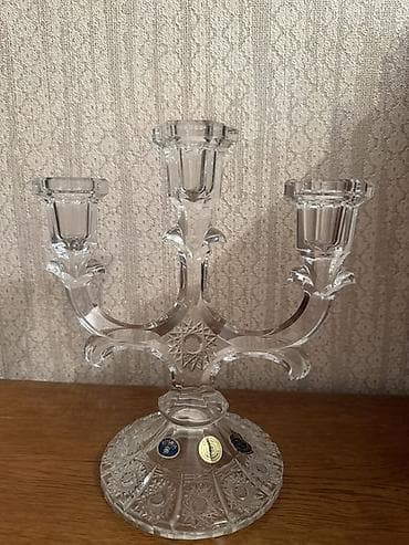 Kristal üçşamdanlı şamdan, Bohema - Material: yüksək keyfiyyətli