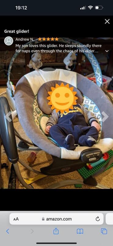 uwaq ucun mawin: Graco glider elektrikli yelləncən və anaqucağı 386 azn alınıb — 7